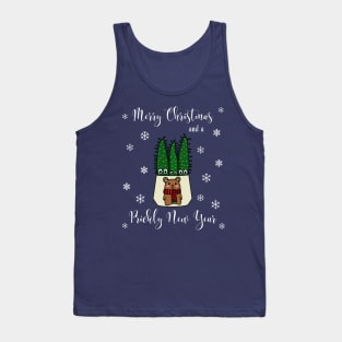 Merry Christmas And A Prickly New Year - Eves Pin Cacti In Christmas Bear Pot Tank Top